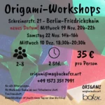 Origami workshops in Berlin - Flyer