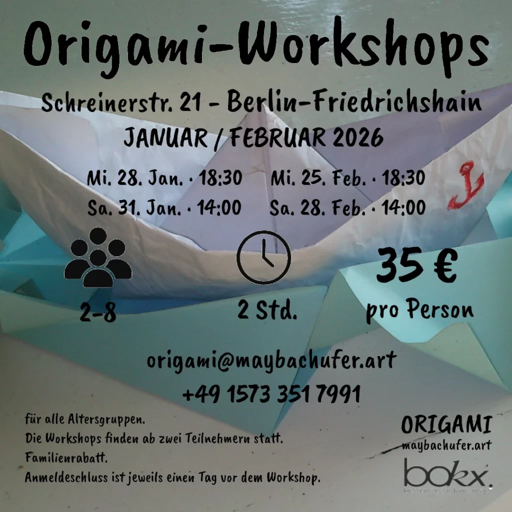 origami workshops Berlin - January and February 2026